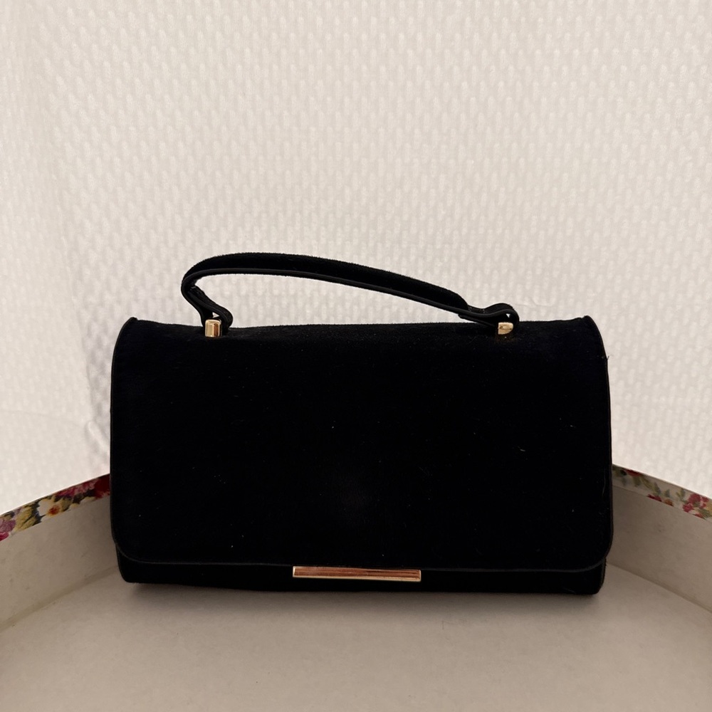 H&M Black Clutch with Gold Accents